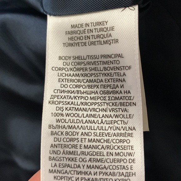 NWT Polo Ralph Lauren Cropped Navy 100% Wool Striped Blazer - Picture 7 of 8